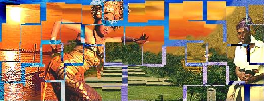 Landscape under Construction: Sunset, Dancer, Rice Field, and Man